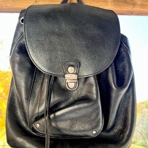 Patricia Nash black genuine leather backpack.